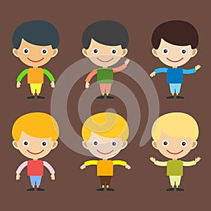 Boy portrait fun happy young expression cute teenager cartoon character and happyness little kid flat human cheerful joy