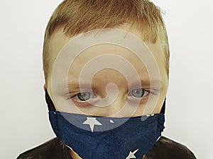 Boy portrait a protective protect mask infection disease epidemic danger