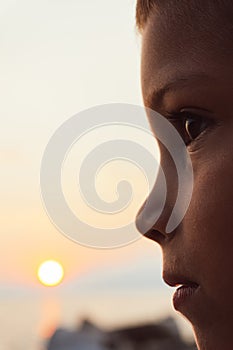 Boy portrait in sunlight