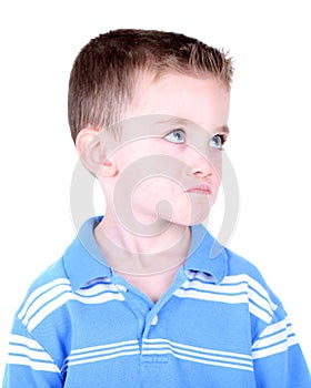 Boy with pout on his face photo