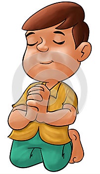 Boy praying