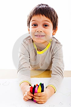 Boy preparing to draw