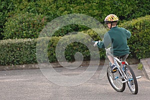 A boy on pushbike
