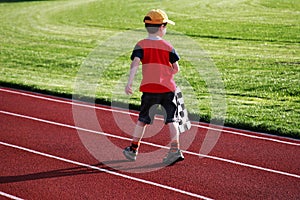 Boy on a racetrack