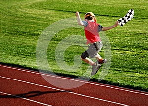 Boy on a racetrack