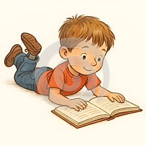 boy reading a book