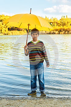 Boy in rainboots