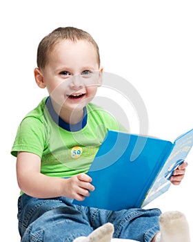 Boy reading a book