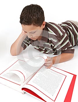 Boy reading a book