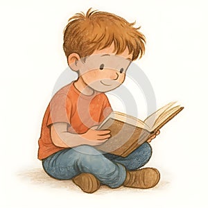 boy reading a book