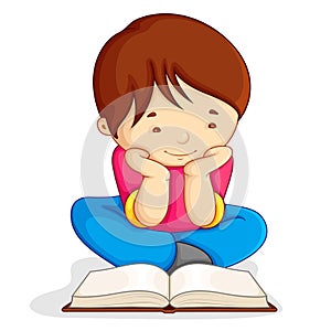 Boy reading Open Book