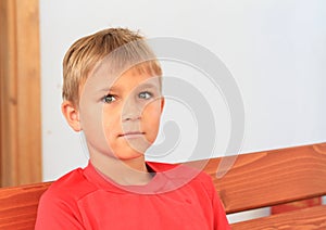 Boy in red t-shirt