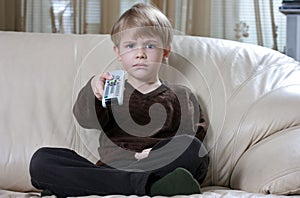 Boy with remote control