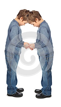 Boy represent letter a