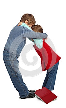 Boy represent letter q