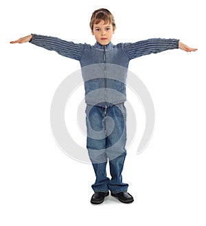 Boy represent letter T