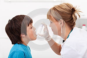 Boy with respiratory illness