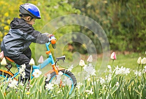 Boy ride a bike