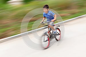 Boy riding a bike