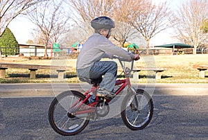 Boy Riding a Bike