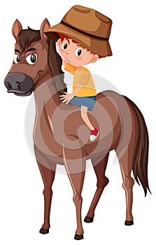 A boy riding a horse