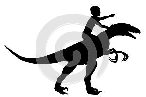 Boy riding raptor