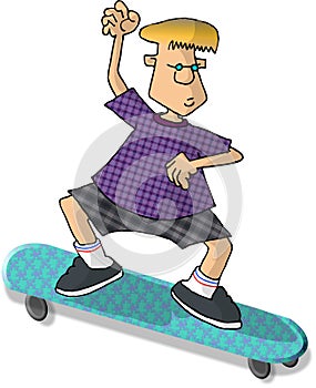 Boy riding a skateboard