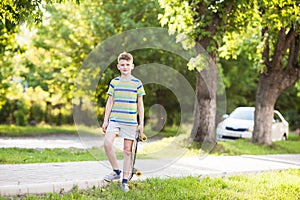 Boy riding a skateboard