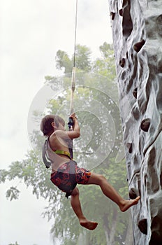 Boy Rock Climbing, Jakarta Indonesia