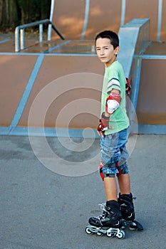 Boy with roller blades