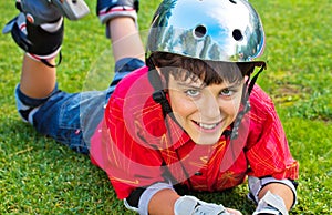 Boy in roller blades