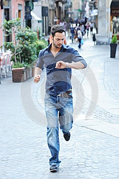 Boy running late photo