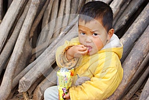 Boy in rural China
