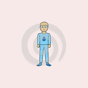 boy's second childhood period field outline icon. Element of generation icon for mobile concept and web apps. Field outline boy '