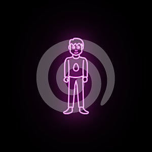 Boy\'s second childhood period neon icon. Simple thin line, outline vector of generation icons for ui and ux, website or mobile