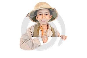Boy in safari clothes