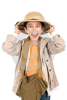 Boy in safari clothes