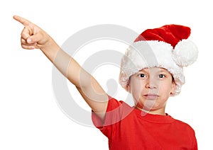 Boy in santa helper hat portrait - winter holiday christmas concept
