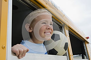 Boy On A School Bus