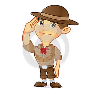 Boy scout cartoon saluting