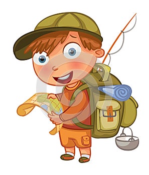 Boy Scouts. Funny cartoon character