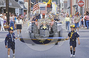 Boy scouts Marching in July 4th Parade, Centreville, Maryland