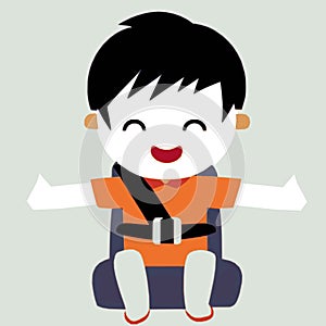 Boy seatbelt safety vector graphics