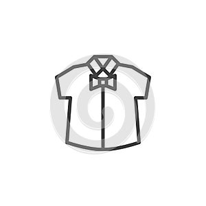 Boy shirt with bow tie line icon
