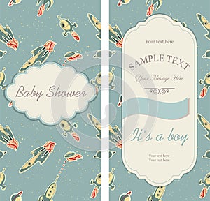 Boy shower invitation card template.