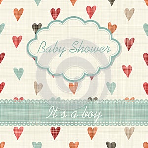 Boy shower invitation card template.