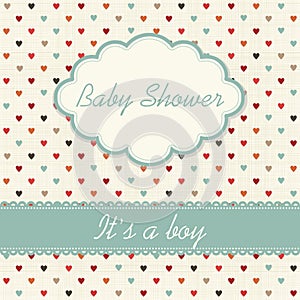 Boy shower invitation card template.