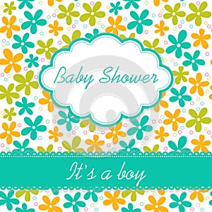 Boy shower invitation card template.