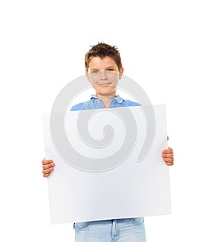 Boy with sign