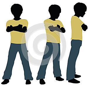 boy silhouette in Angry Talk Pose